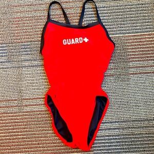 LIFEGUARD SPORTI one piece swimsuit red and black size 30